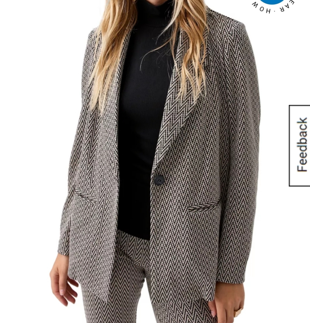 Sanctuary Black Zig Zag City Blazer NWT